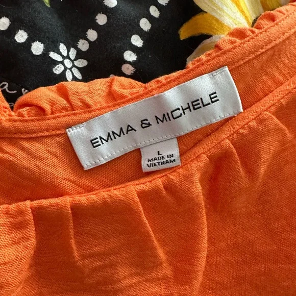 Emma & Michele Vibrant Orange Blouse - Picture 3 of 3